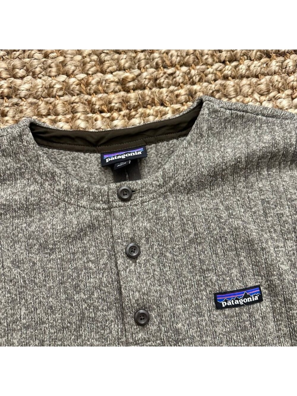 Patagonia Mens Better Sweater Henley Pullover Brown Fleece Size XL 25305